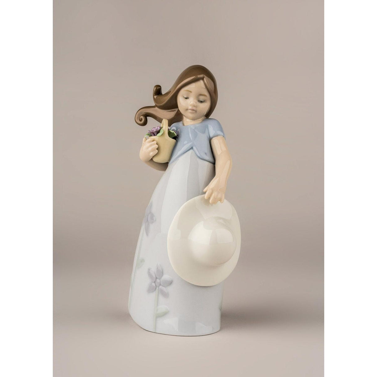 LLADRO' Figurina Bimba Piccola Viola 17x9cm Porcellana