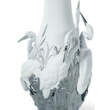 LLADRO' Vaso Aironi Cinerini Lustro Argento 35x17cm Porcellana