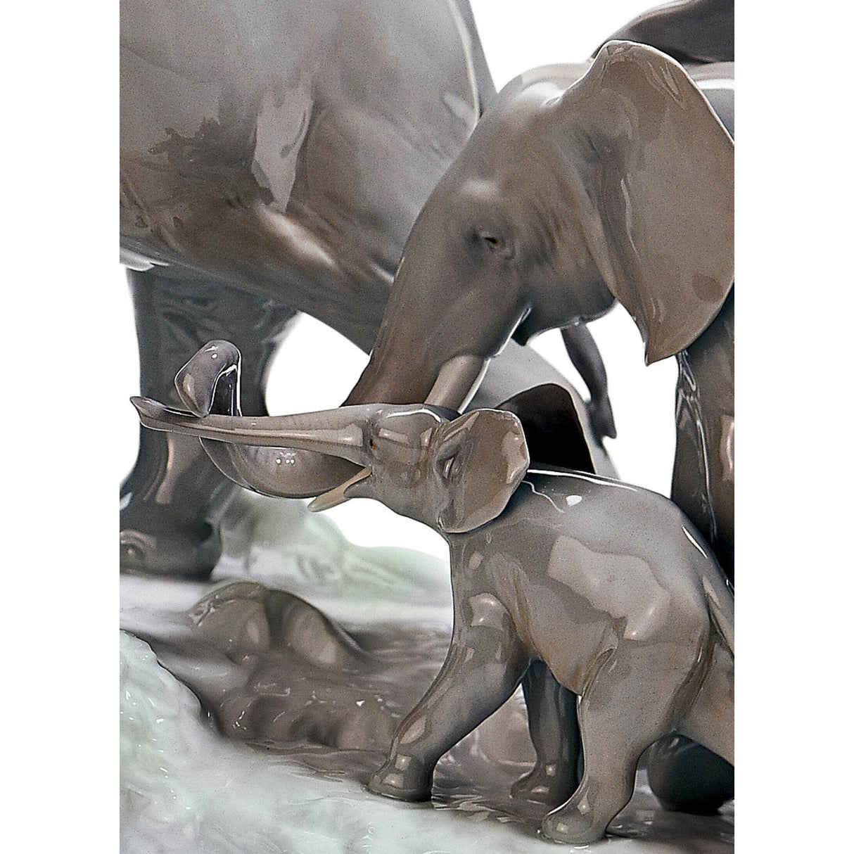 LLADRO' Figurina Elefanti 36x40cm Porcellana