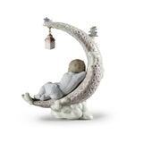 LLADRO' Figurina Sognando la Luna 18x15cm Porcellana