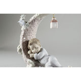 LLADRO' Figurina Sognando la Luna 18x15cm Porcellana