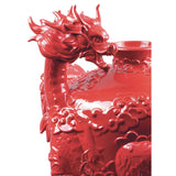 LLADRO' Vaso la Fenice e Il Drago 32x28cm Porcellana