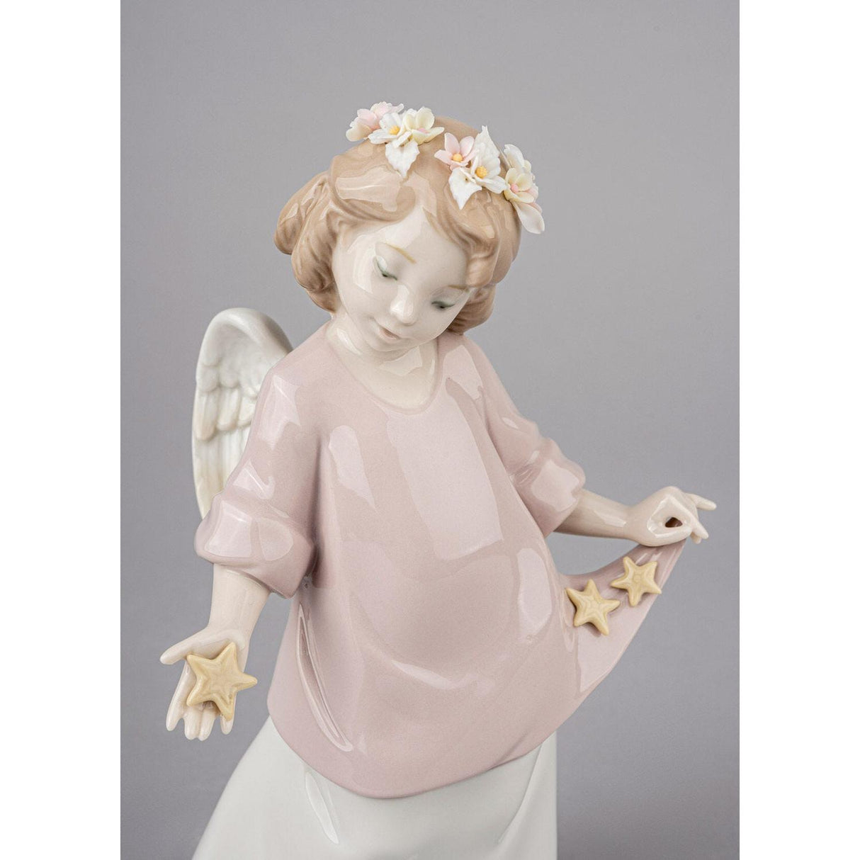 LLADRO' Figurina Angelo Le Mie Stelle Celestiali 19x12cm Porcellana