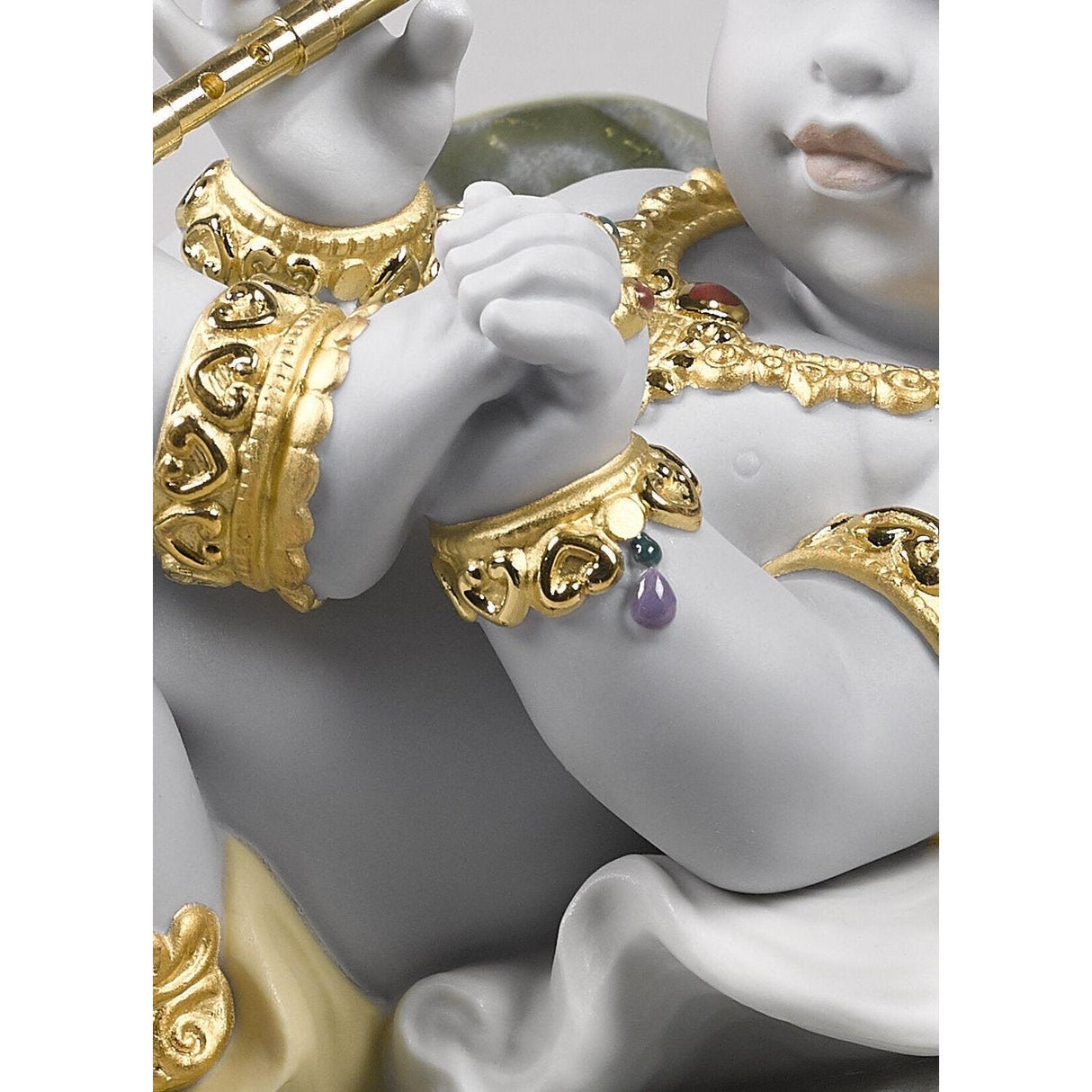 LLADRO' Figurina Krishna On Leaf 15x21cm Porcellana