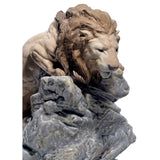 LLADRO' Figurina Leone in Agguato 29x31cm Porcellana