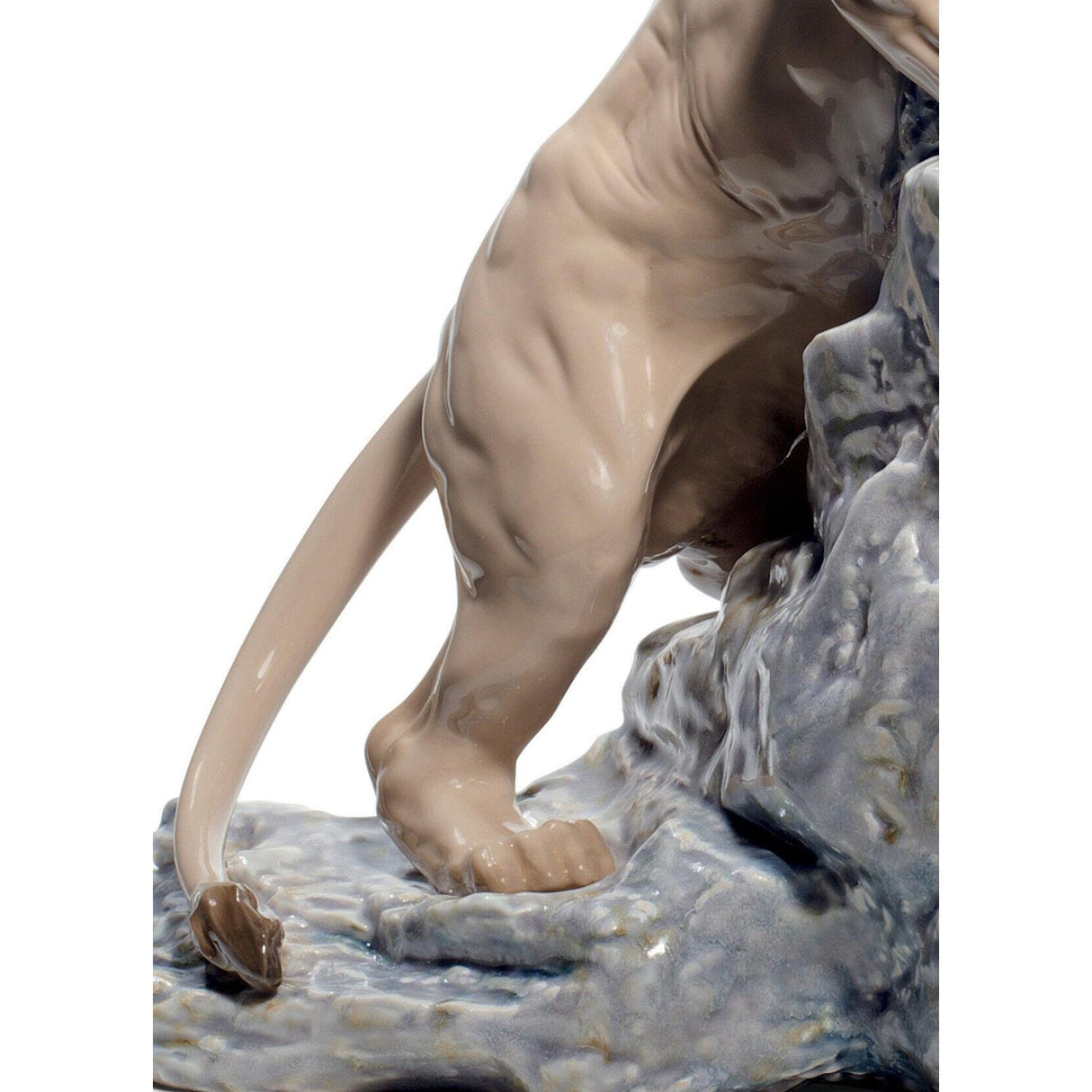 LLADRO' Figurina Leone in Agguato 29x31cm Porcellana