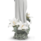 LLADRO' Figurina Madonna Dei Fiori 33x14cm Porcellana