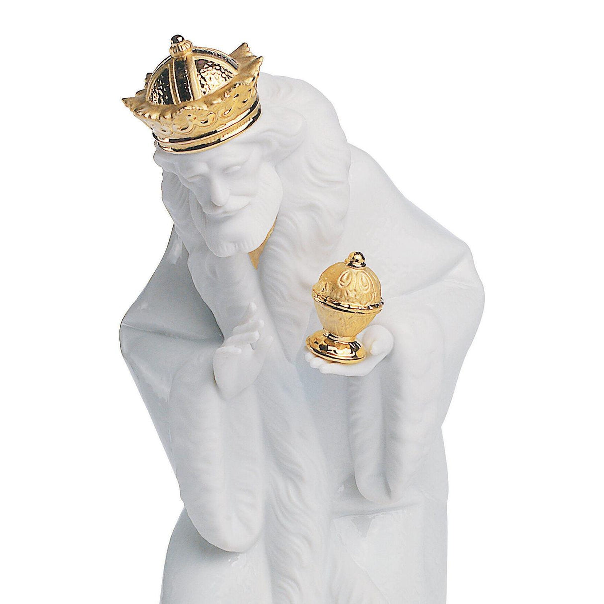 LLADRO' Figurina Natività Re Melchiorre Lustro Oro 24x16cm Porcellana