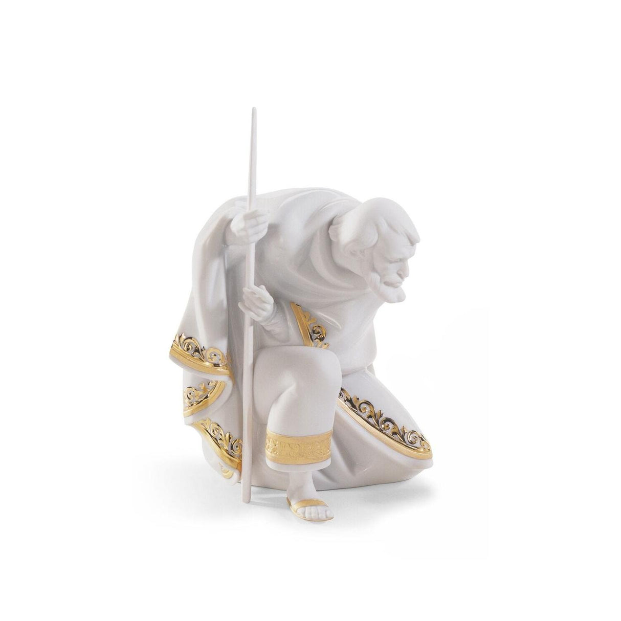 LLADRO' Figurina Natività Bianco Natale Lustro Oro 22x44cm Porcellana