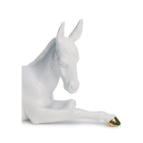 LLADRO' Figurina Natività Asino Lustro Oro 12x22cm Porcellana