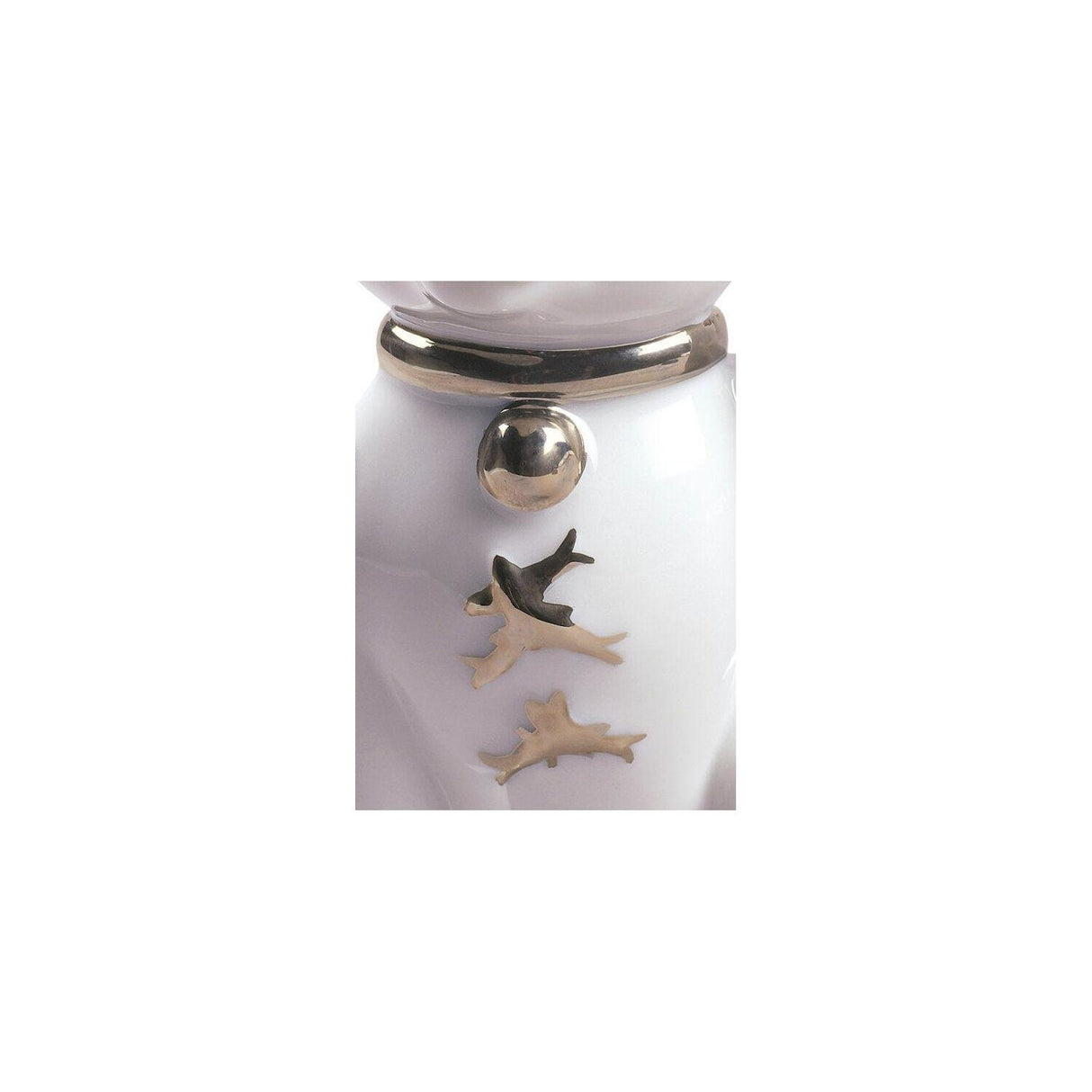 LLADRO' Figurina Maneki Neko Lustro Argento 11x6cm Porcellana