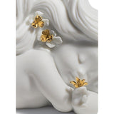 LLADRO' Figurina Sirena Sognando Il Mare Lustro Oro 8x16cm Porcellana