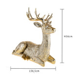 BIANCHI DINO Large Reindeer Sitting Gold 56cm Resin Christmas Decoration