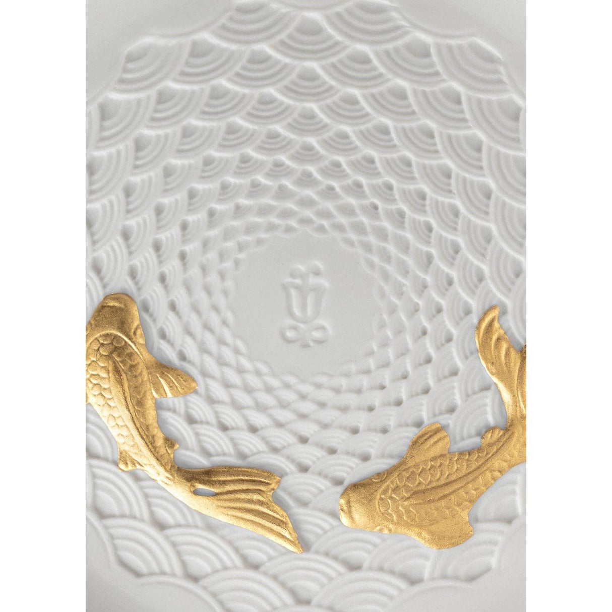 LLADRO' Piatto Koi Dorato Lucido 2x14cm Porcellana