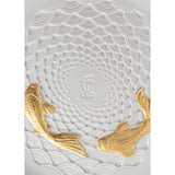 LLADRO' Piatto Koi Dorato Lucido 2x14cm Porcellana