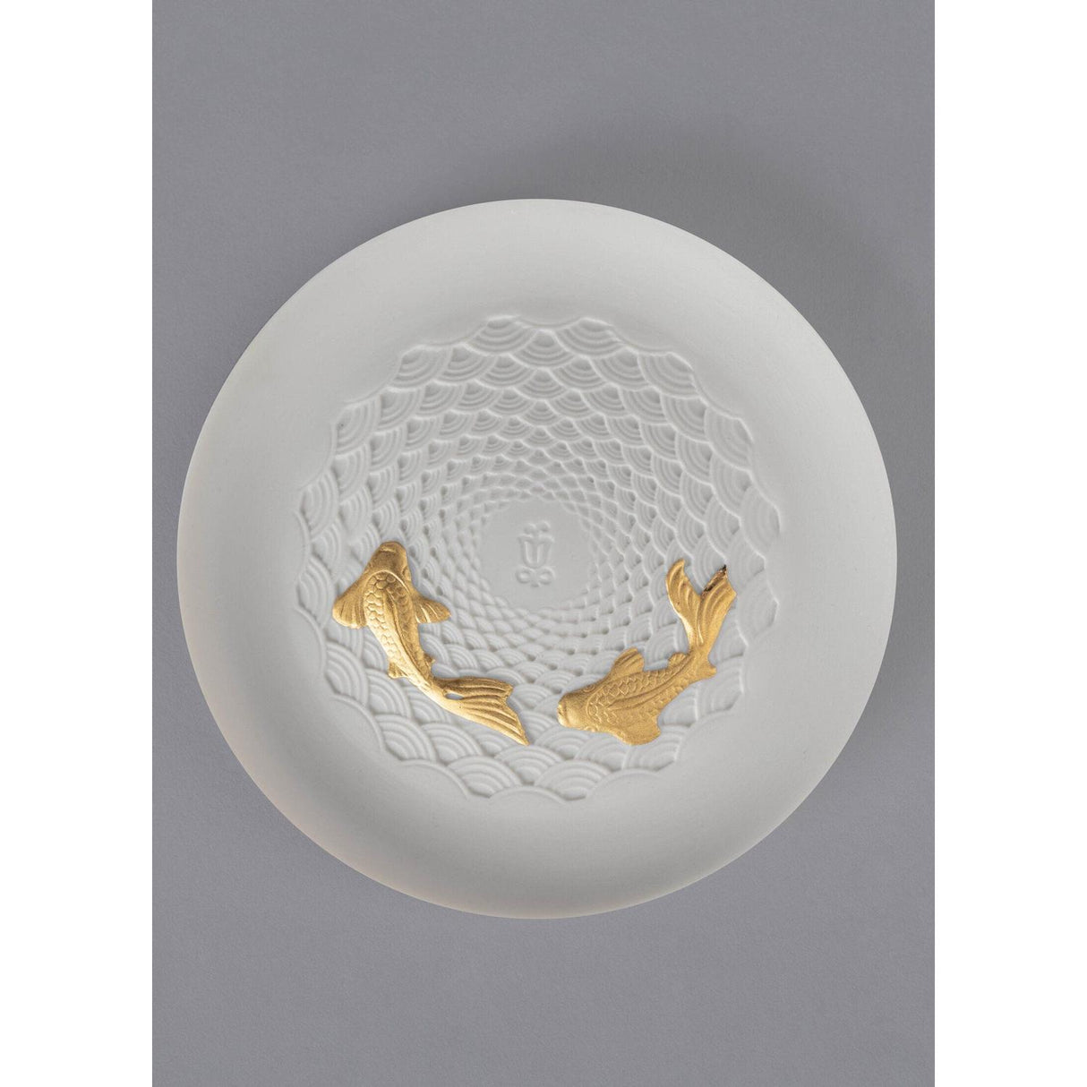 LLADRO' Piatto Koi Dorato Lucido 2x14cm Porcellana