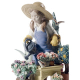 LLADRO' Figurina Bimba Nel Mio Giardino 25x18cm Porcellana