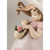 LLADRO' Figurina Bimba Piccola Rosa 18x8cm Porcellana