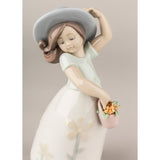 LLADRO' Figurina Bimba Piccola Margherita 18x10cm Porcellana