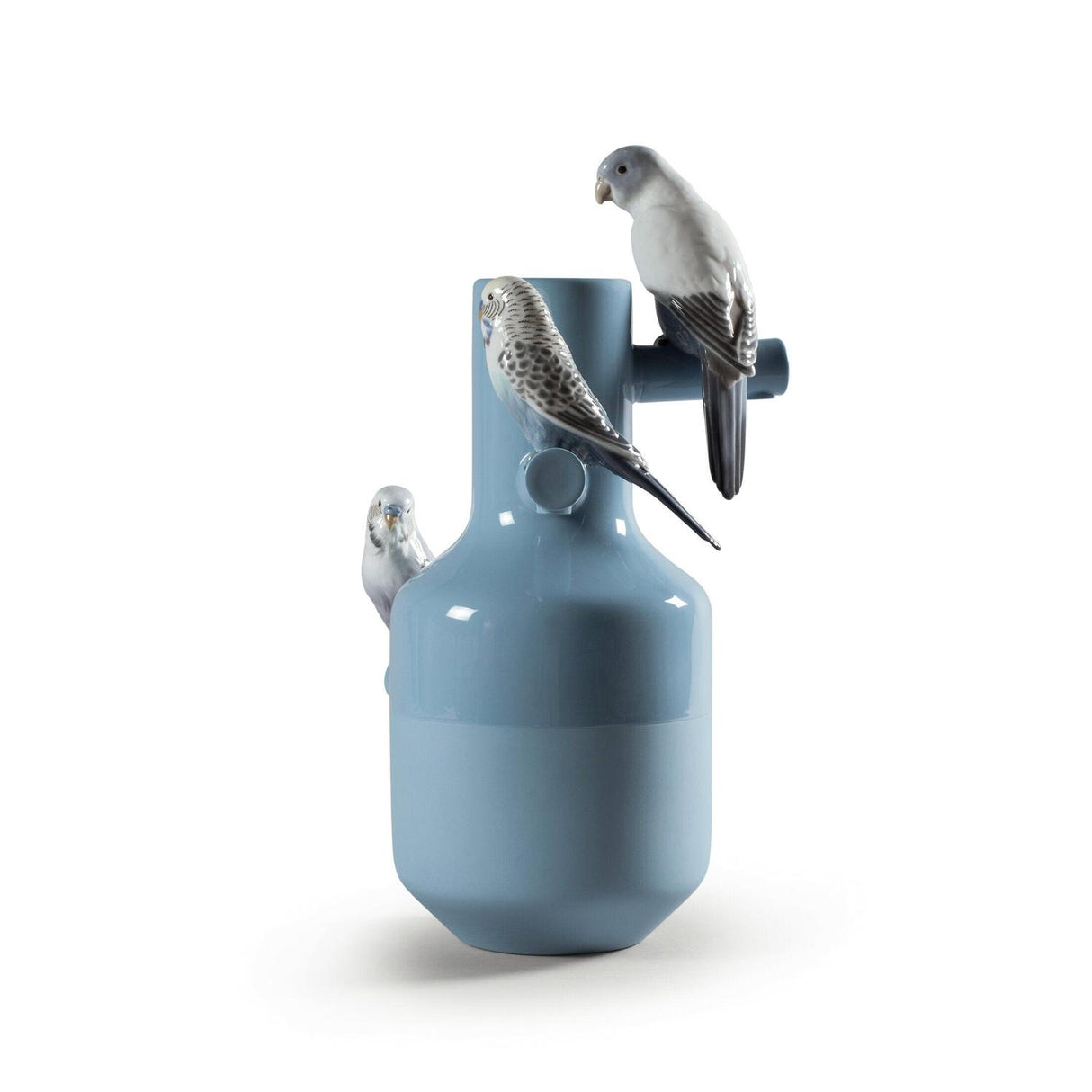 LLADRO' Vaso Parrot Parade Turchese 41x25cm Porcellana