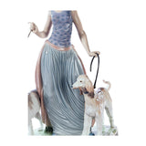 LLADRO' Figurina Dama con Cani 39x23cm Porcellana