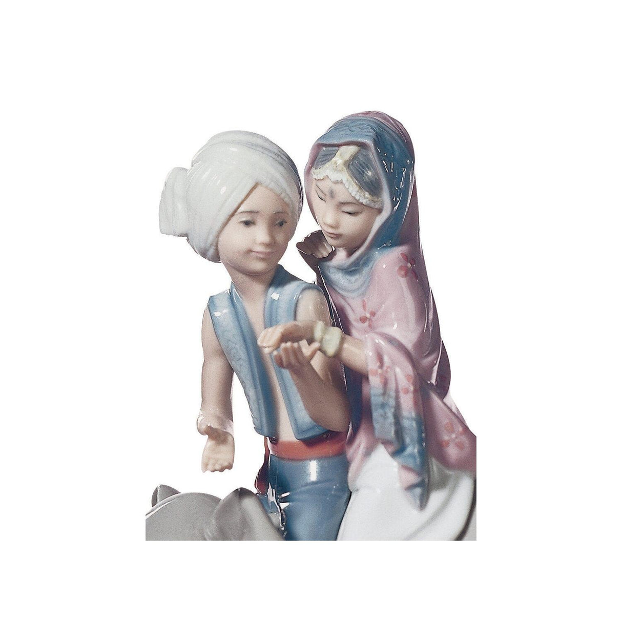 LLADRO' Figurina Bimbi Indiani 23x19cm Porcellana