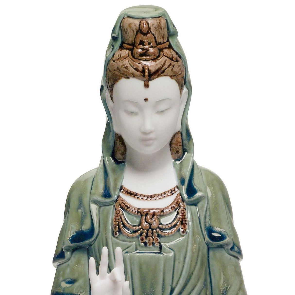 LLADRO' Figurina Kwan Yin Verde 33x18cm Porcellana