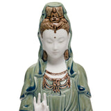 LLADRO' Figurina Kwan Yin Verde 33x18cm Porcellana