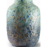 LLADRO' Vaso Peonie Lustro Oro 42x24cm Porcellana