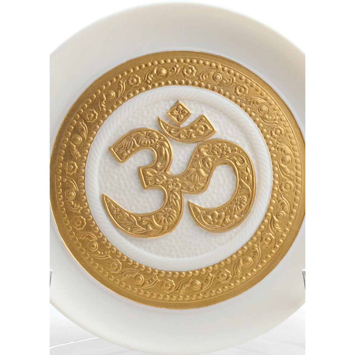 LLADRO' Piatto Decorativo Om Lustro Oro 10x10cm Porcellana