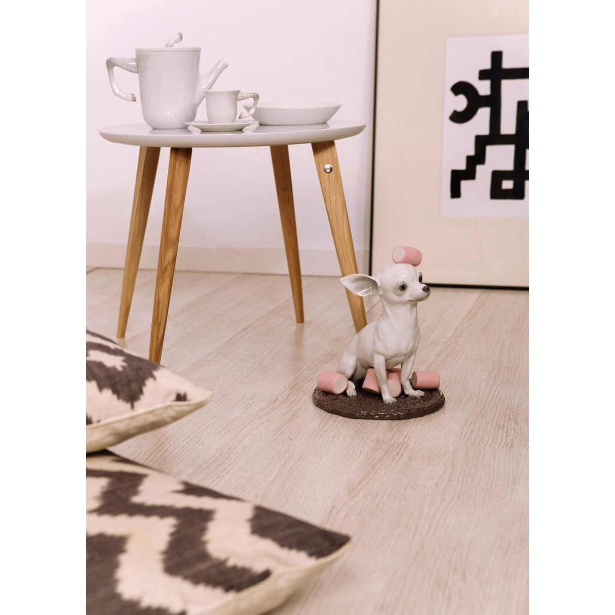 LLADRO' Figurina Chihuahua con Marshmallows 24x20cm Porcellana