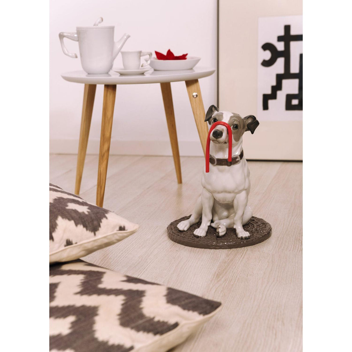 LLADRO' Figurina Cane Jack Russell con Liquirizia 34x27cm Porcellana