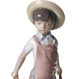 LLADRO' Figurina Bimbo con Fiori 23x14cm Porcellana