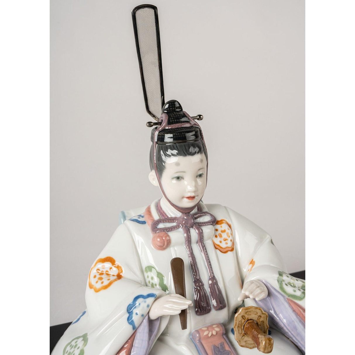 LLADRO' Scultura Hina Dolls Incisione Floreale Serie Limitata 26x41cm Porcellana