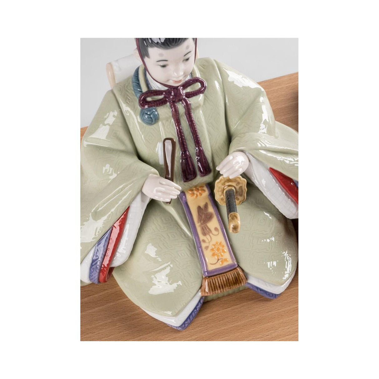 LLADRO' Scultura Hina Dolls Verde Giallo Serie Limitata 25x41cm Porcellana