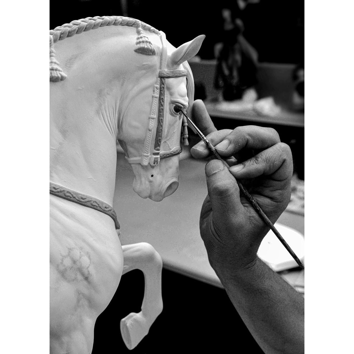 LLADRO' Scultura Pura Razza Spagnolo Cavallo Edizione Limitata 44x50cm Porcellana