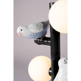 LLADRO' La Lampada da Tavolo The Parrot Party Nero 45x20cm Porcellana
