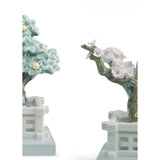 LLADRO' Figurina Vasi da Fiore Mandarino e Ciliegio 15x20cm Porcellana