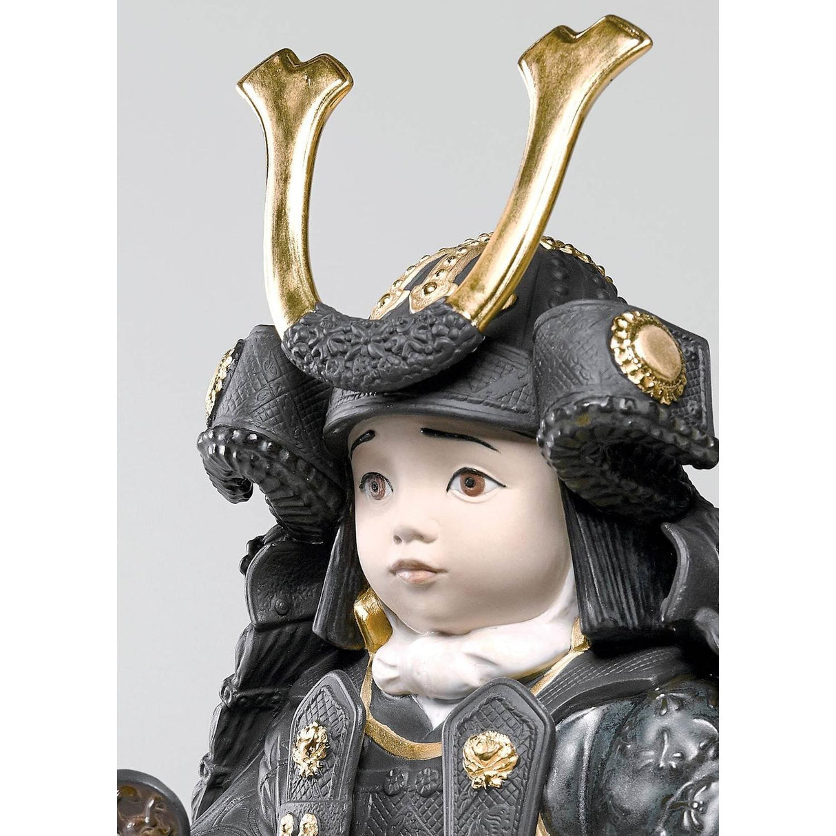 LLADRO' Figurina Bambino Samurai Lustro Oro 36x20cm Porcellana