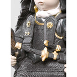 LLADRO' Figurina Bambino Samurai Lustro Oro 36x20cm Porcellana