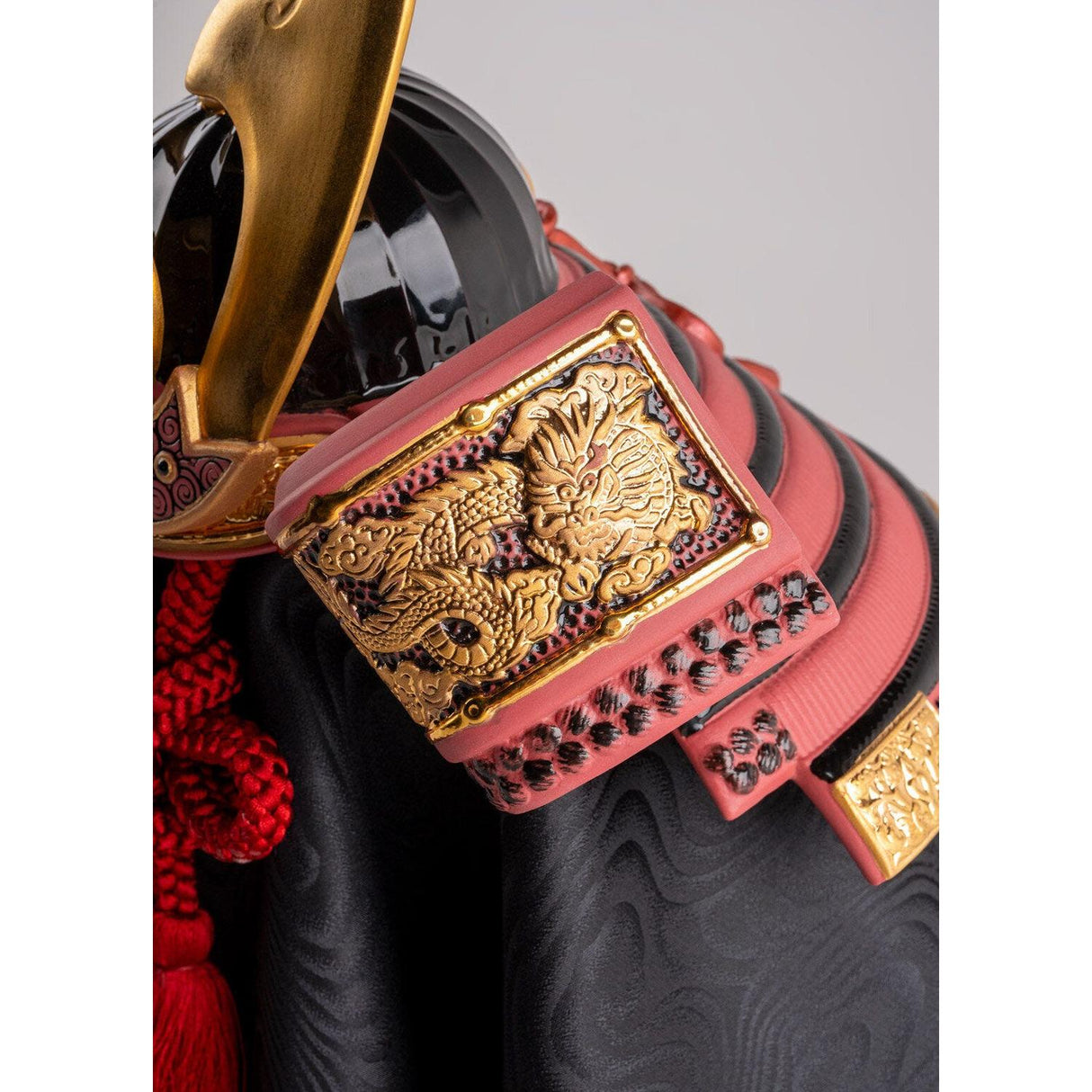 LLADRO' Figurina Elmetto Samurai Tigre e Dragone 35x20cm Porcellana