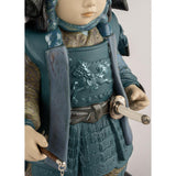 LLADRO' Scultura Bambino Samurai Serie Limitata 36x21cm Porcellana