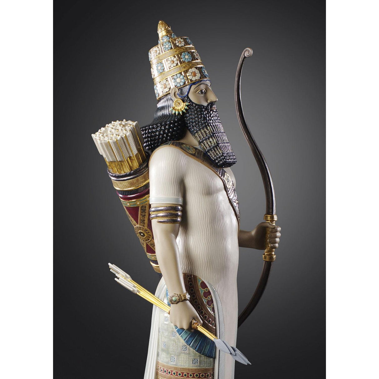 LLADRO' Scultura Arciere Assiro Serie Limitata 96x31cm Porcellana
