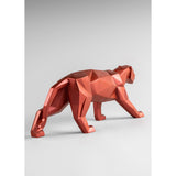 LLADRO' Scultura Pantera Rosso Metallizzato 19x50cm Porcellana