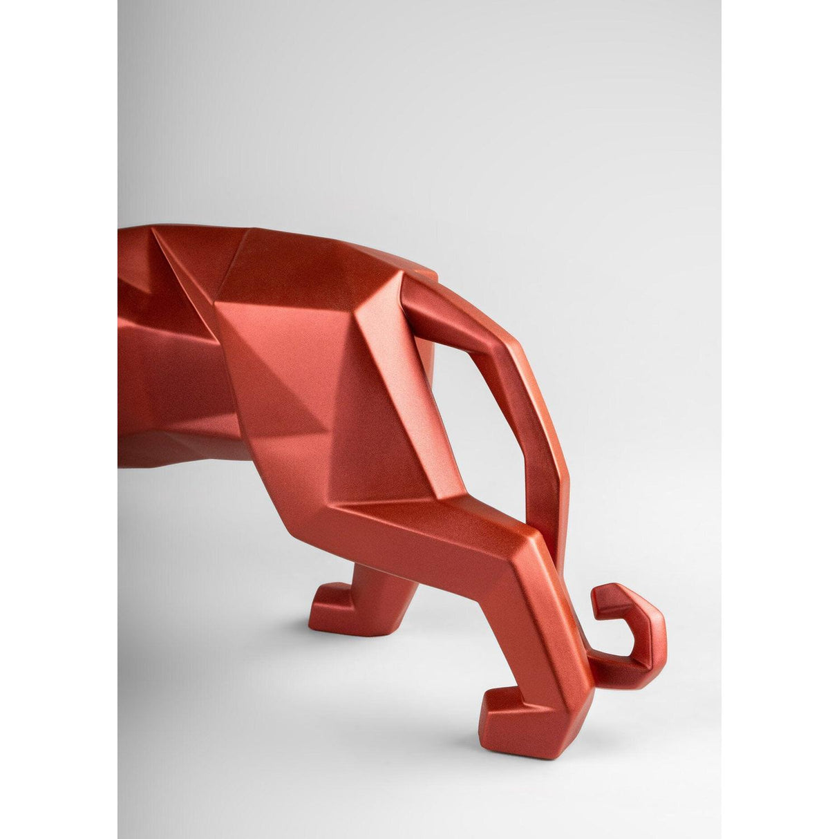 LLADRO' Scultura Pantera Rosso Metallizzato 19x50cm Porcellana