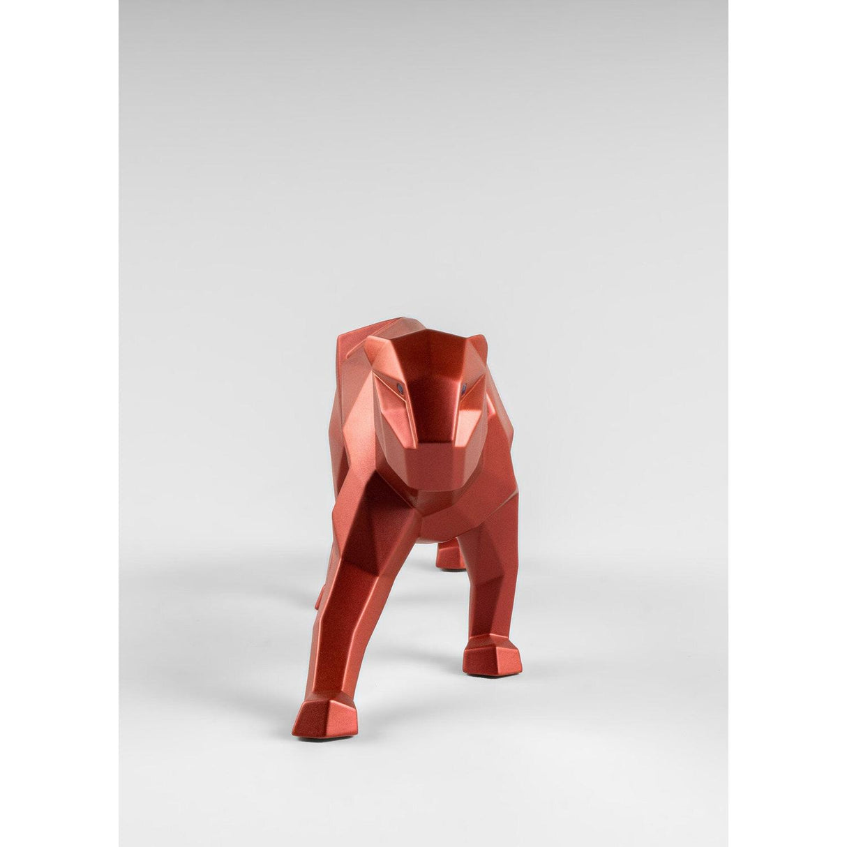 LLADRO' Scultura Pantera Rosso Metallizzato 19x50cm Porcellana