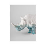LLADRO' Figurina Scultura Rinoceronte Underwater 22x45cm Porcellana