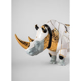 LLADRO' Scultura Rinoceronte Cyborg 22x45cm Porcellana