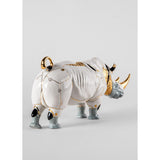 LLADRO' Scultura Rinoceronte Cyborg 22x45cm Porcellana