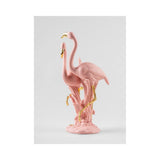 LLADRO' Scultura Fenicotteri Rosa 33x15cm Porcellana